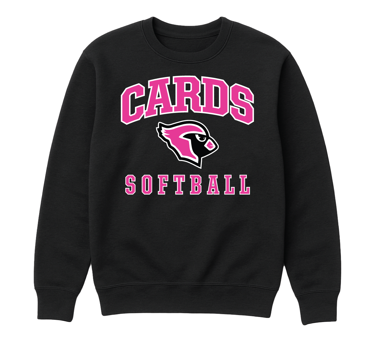 Cards Softball Crew Neck - Black/Pink