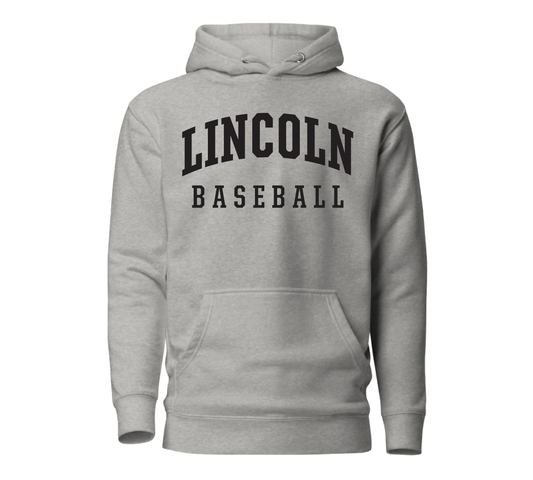 Arched Crest Hoodie Black Graphic - Baseball