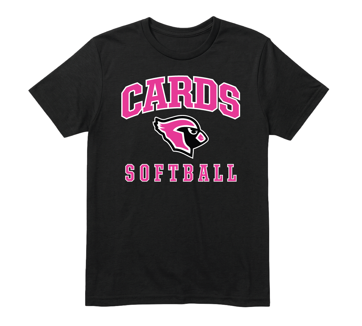 Cards Softball Tee - Black/Pink