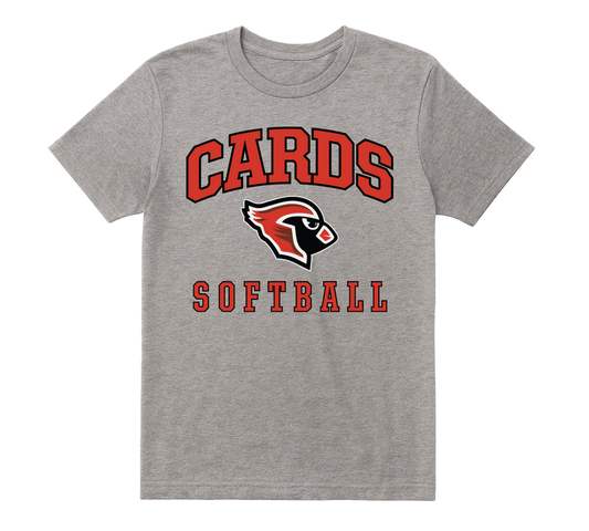 Cards Softball Tee - Red & Black Graphic