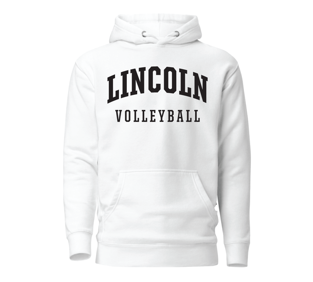 Arched Crest Hoodie Black Graphic - Volleyball