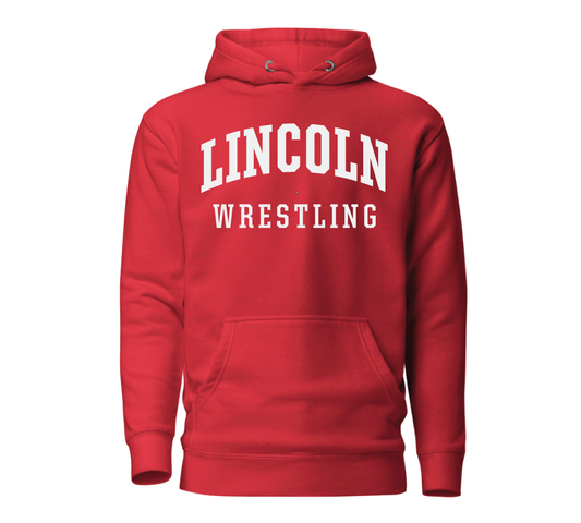 Arched Crest Hoodie White Graphic - Wrestling