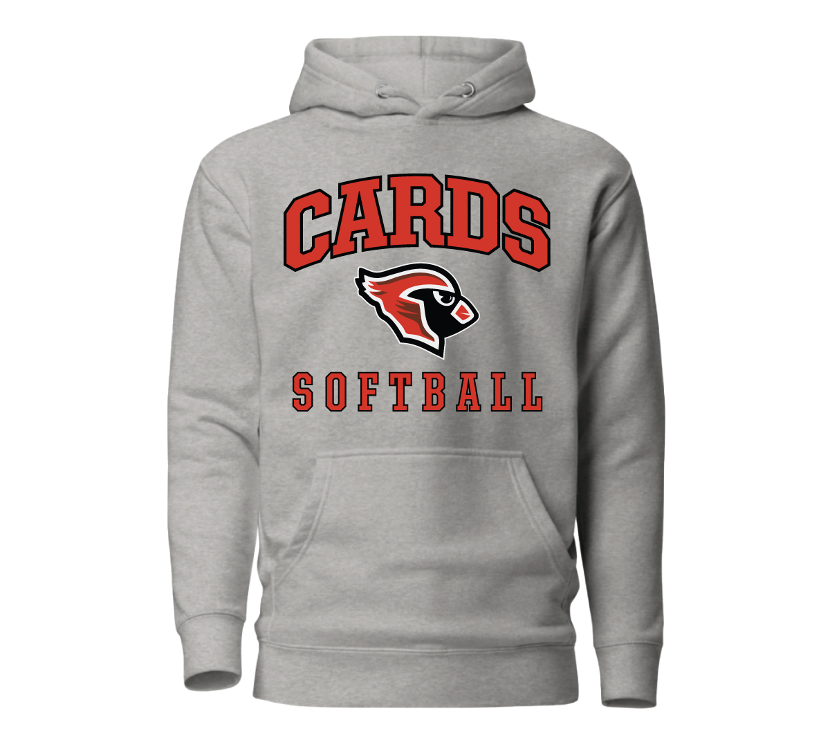 Card Softball Hoodie - Red & Black Graphic