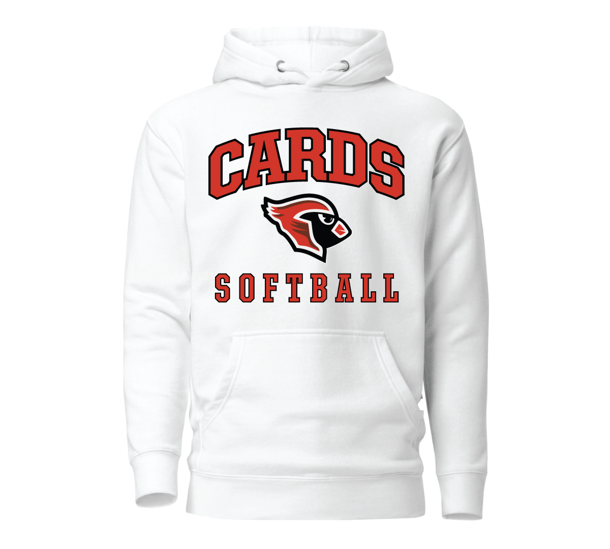 Card Softball Hoodie - Red & Black Graphic