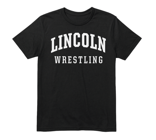 Arched Crest Tee Black - Wrestling